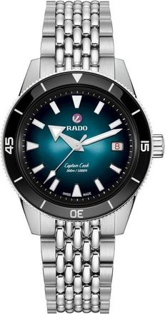 Rado Captain Cook Automatic Bracelet Watch, 39mm in Silver/Blue at Nordstrom