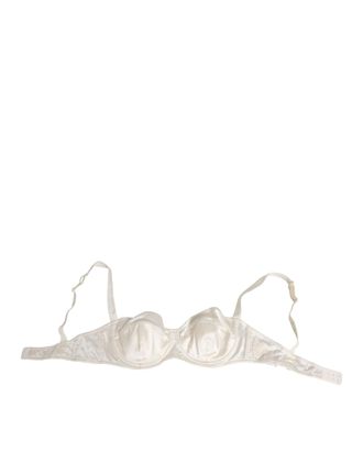 Dolce & Gabbana White Silk Satin Balconnet Lingerie Bra Womens Underwear