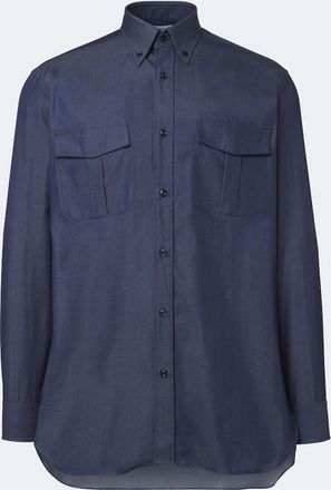 Charvet Camicia in chambray di cotone