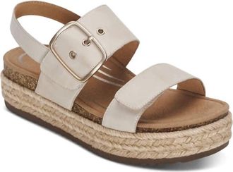 Aetrex Womens Vania Platform Sandal In Cream