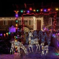 OEM Conjunto De 3 Renos Navide&ntilde;os 3d Preiluminados De La Colecci&oacute;n Lakeside, Decoraci&oacute;n De Jard&iacute;n Para Exteriores Que Representa Una Cierva, Un Cervatillo