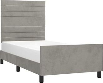 vidaXL Vidaxl - Estructura De Cama Sin Colch&oacute;n Terciopelo Gris Claro 90x190 Cm