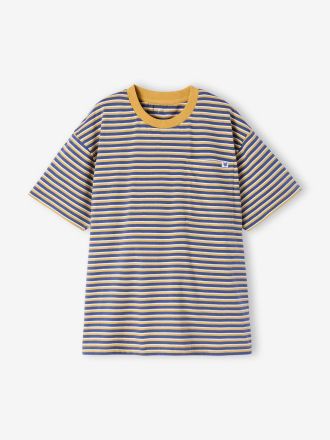 Jonen Gestreiftes T-Shirt mit Brusttasche JONEN, Recycling-Baumwolle blau gestreift
