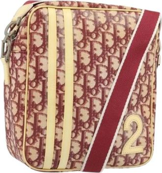Dior Pre-owned Trotter Shoulder Bag - Dames - Vintage Schoudertas - Rood - ONE Size - Leer - Vintage
