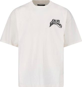 Amiri Boxy-Fit Off-White T-Shirt with Graphic Logos