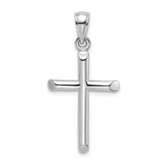 Diamond2Deal 14k Gold Polished Cylinder Cross Charm Pendant