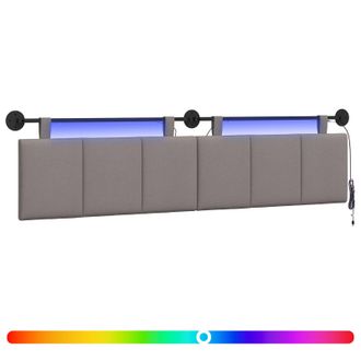 vidaXL Cabecero Colgante Con Luz Led Topo Tela Vidaxl