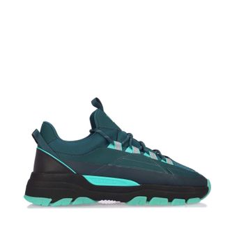 Lavair Mens Creator Evo Trainers in Teal Leather - Size UK 12
