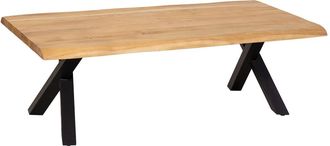 Wanderlust Deco Mesa De Centro De Madera Marr&oacute;n Y Negra 140x70x45h Cm