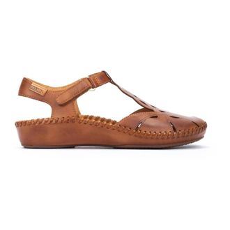 Pikolinos Gevlochten Leren Sandaal met Gewatteerde Binnenzool - Dames - Sandalen - Bruin - 36 EU - Schoenen