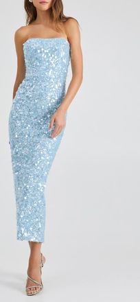 Helsi Leslie Sequin Column Gown in Icy Blue at Nordstrom, Size X-Large