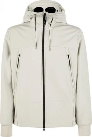 C.P. Company Soft Shell Pearl White Hooded Jacket - Heren - Regenjassen - Wit - 2XL - Polyester - Jassen