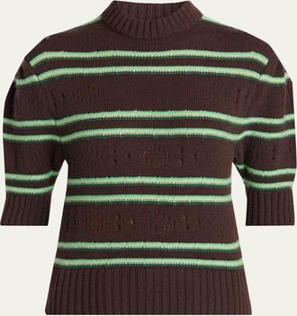 Marni Cashmere Perforated Striped Sweater