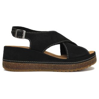 Clarks Kassanda Step Nubuck Womens Comfort Sandals - Black - Size:UK 5.5