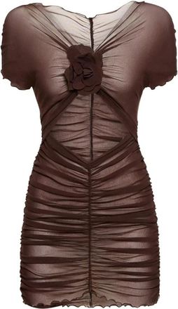Philosophy di Lorenzo Serafini Korte jurk - Dames - Korte kleedjes - Bruin - S - Polyester - Kleedjes