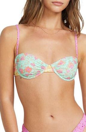 Billabong Folk Story Sienna Underwire Bikini Top in Green Multi at Nordstrom Rack, Size Large