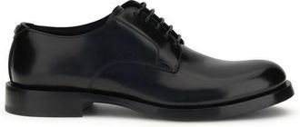Dolce & Gabbana Black Calf Leather Bos Taurus Oxfords And Mens Derbies