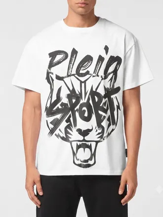 Plein Sport T-shirt in jersey di cotone con logo a contrasto