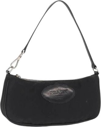 Prada Pre-owned Vintage Nylon Schoudertas - Dames - Vintage Schoudertas - Zwart - ONE Size - Nylon - Vintage
