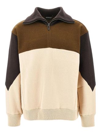 Emporio Armani colour-block sweatshirt - men - Virgin Wool - S - Neutrals