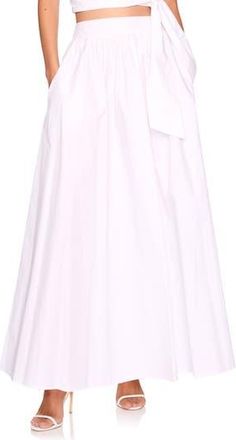 Susana Monaco Cotton Poplin Maxi Skirt in Sugar at Nordstrom Rack, Size X-Large