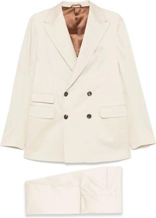 Doppiaa Beige Dubbel-Borst Pak - Heren - Business pakken - Beige - 2XL - Kostuums