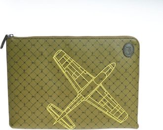 Trussardi Groene Leren Mannen Clutch