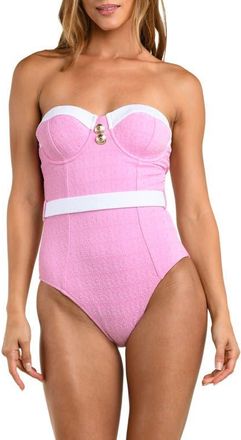 L'agence Amie Colorblock Jacquard One-Piece Swimsuit in Blush at Nordstrom, Size X-Small