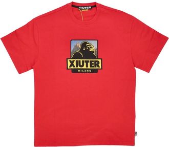 Iuter Crimson Logo Tee Heren T-shirt - Heren - T-shirts - Rood - XL - Katoen - Tops