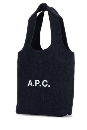 A.P.C. Womens Denim Small Ninon Shopping Bag Indigo Cotton Borse A Mano