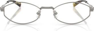 Michael Kors Palo Alto 56mm Oval Sunglasses in Shiny Gunmetal /Olive at Nordstrom