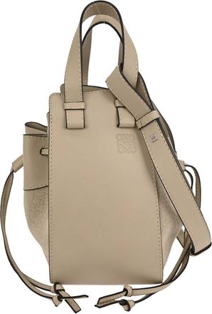 Loewe Hammock Drawstring Bag Leather Gray Leather Handbag (Pre-Owned)