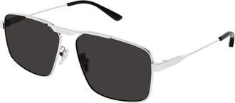 Balenciaga Bb 0418Sk 002 Zonnebrillen - Heren - Zonnebrillen - Grijs - 62 MM - Accessoires