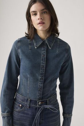 Levi's Camisa de manga larga con forma - Mujer - XS - Azul / Dolly Pardon Me