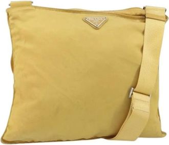 Prada Pre-owned Cross Body Bags, female, Yellow, Size: ONE SIZE Pre-owned Vintage Nylon Cross Body Bag