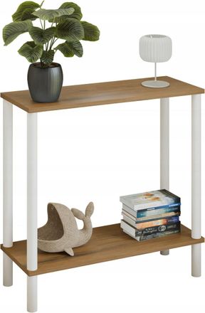 OEM Consola Tipo Loft Con Estante De 80x30x80 Cm, De Metal Blanco, Para El Recibidor