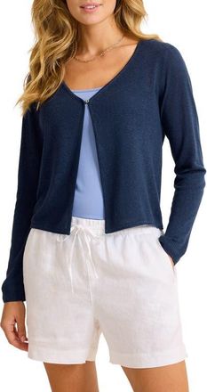 Tommy Bahama Adeline Linen Blend Jersey Cardigan in Coastline at Nordstrom, Size X-Small