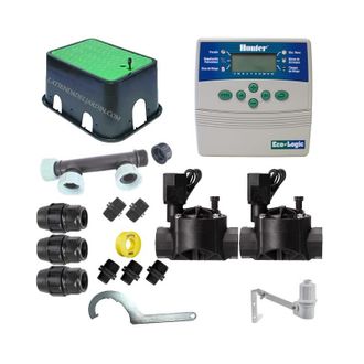 Hunter Kit Profesional Riego Autom&aacute;tico De 2 Zonas 24v Para Tuberia 25mm