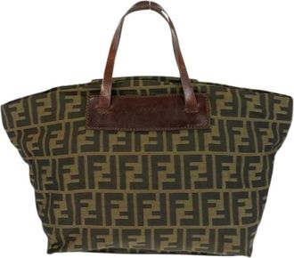 Fendi Pre-owned Tote Bags, female, Brown, Size: ONE SIZE Pre-owned Vintage Nylon Tote Bag