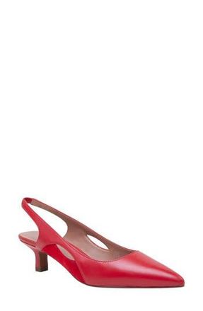 Linea Paolo Corley Pointed Toe Slingback Pump in True Red Napa/Ksue at Nordstrom Rack, Size 6.5