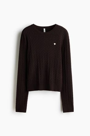 H&M Cable-knit Jumper in Dark Brown at Nordstrom, Size X-Small