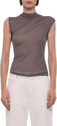 Helmut Lang Twist Sheer Tank in Dark Grey at Nordstrom, Size X-Small