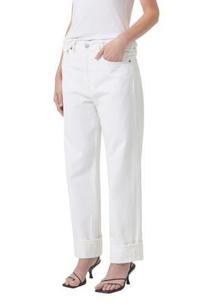 A Gold E Fran High Waist Wide Straight Leg Jeans in Milkshake at Nordstrom Rack, Size 27