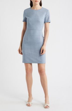 BOSS Dunera Virgin Wool Sheath Dress in Pale Lagoon at Nordstrom, Size 14
