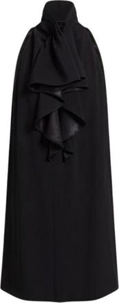 Alberta Ferretti Vestido corto de sat&eacute;n Enver con volantes delanteros - Dresses - Mujer - Negro - XS