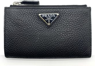 Prada Black Vitello Daino Coin Purse/Coin Case (Pre-Owned)