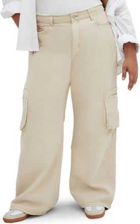 City Chic Clarence Cargo Pants in Ecru at Nordstrom Rack, Size S/16W