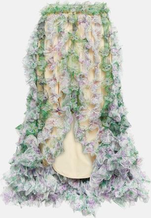 Susan Fang Asymmetric tulle midi skirt