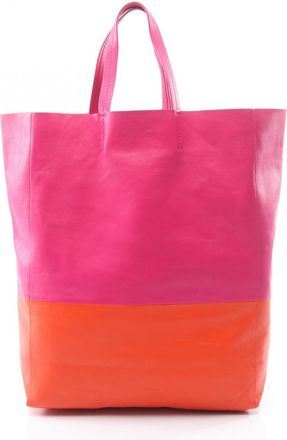 Celine Orange Pink Leather Handbag Tote Bag (Pre-Owned)