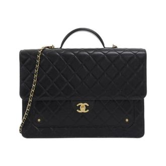 Chanel Pre-owned Lamslederen Schoudertas - Dames - Pre-owned - Zwart - Maat: ONE Size Leer